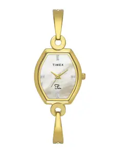 Timex Women Brass Dial & Stainless Steel Bracelet Style Straps Analogue Watch TWEL19701