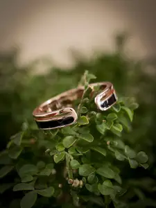 DIAVO 925 Sterling Silver Rose Gold-Plated Zen Chic Dual-Tone Finger Ring