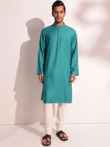 Fabindia Mandarin Collar Thread Work Straight Kurta