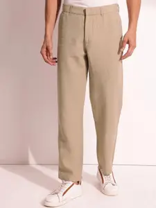 Fabindia Men Straight Fit Mid-Rise Regular Trousers
