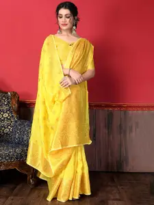 Areca Designer Ethnic Motifs Zari Linen Blend Banarasi Saree