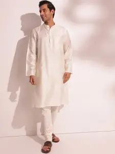 Fabindia Striped Mandarin Collar Straight Kurta