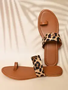 stylzrepublic Women Animal Printed One Toe Flats