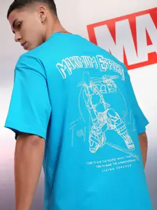 HIGHLANDER Men Deadpool Printed Oversized Drop Shoulder Sleeves Cotton Tshirt