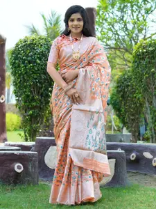 Areca Designer Ethnic Motifs Zari Linen Blend Banarasi Saree