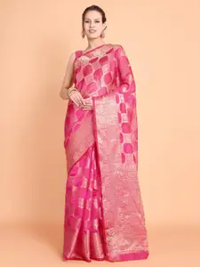 Areca Designer Ethnic Motifs Zari Organza Banarasi Saree
