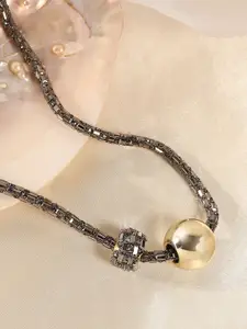 SOHI The Mirror Stones Studded Minimal Collar Necklace