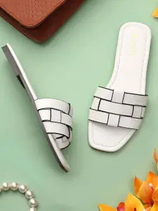 TRASE Women Open Toe Slip-On Flats