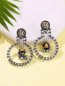 Sangria Taal Mridang Sarangi Silver-Plated Drop Earrings