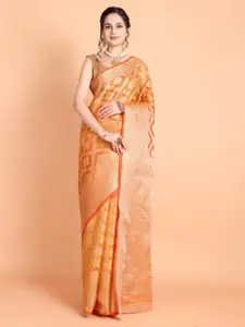 Areca Designer Ethnic Motifs Zari Organza Banarasi Saree