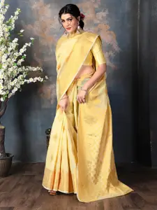 Areca Designer Ethnic Motifs Zari Linen Blend Banarasi Saree