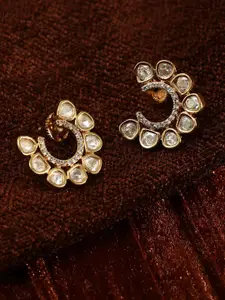 Adwitiya Collection Gold Plated Kundan Classic Studs