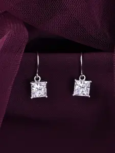 Clara 925 Sterling Silver Rhodium-Plated Cubic Zirconia Russo Solitaire Drop Earrings