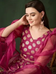 Sangria Ethnic Motifs Printed Lehenga Choli With Dupatta