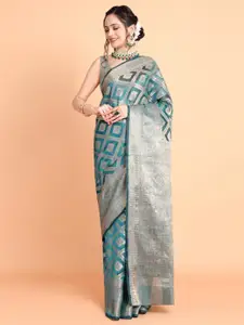 Areca Designer Ethnic Motifs Zari Organza Banarasi Saree