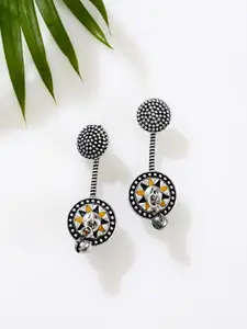 Sangria Silver Plated Ghungroo Drop Earrings
