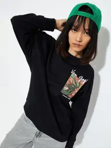 max URB_N Women Cotton Graphic Printed Sweatshirt