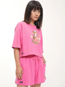 Tokyo Talkies Women Disney Tigger Graphic Printed T shirt & Short Co Ord Set