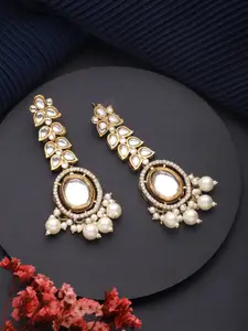 Jazz and Sizzle Gold-Plated Kundan Classic Drop Earrings