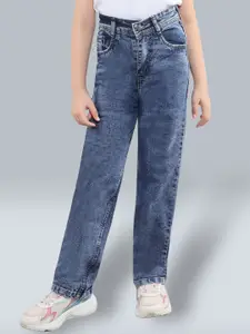 BAESD Girls Straight Fit Heavy Fade High-Rise Jeans