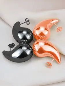 KRENOZ Set Of 2 Stainless Steel Teardrop Shaped Studs