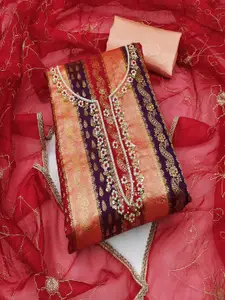 ASISA Embroidered Beads & Stones Unstitched Dress Material