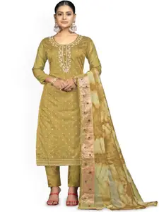 ASISA Ethnic Motifs Embroidered Beads & Stones Art Silk Unstitched Dress Material