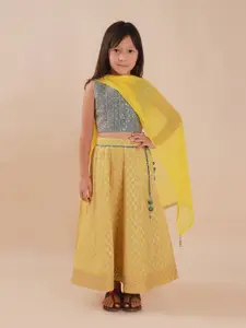 Sangria Girls Embroidered Lehenga Choli With Dupatta