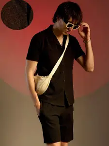 Campus Sutra Self Design Shirt With Short