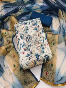 ASISA Floral Embroidered Beads and Stones Unstitched Dress Material