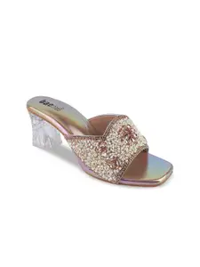 BAESD Women Embellished Party Open Toe Block Heeled Sandals