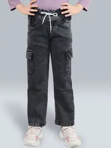 BAESD Girls Straight Fit Mildly Distressed Jeans