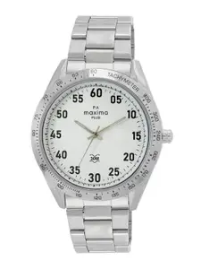 maxima Men Embellished Dial & Stainless Steel Straps Analogue Watch 62570CMGI