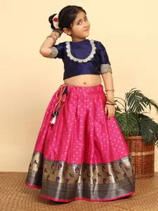 BAESD Girls Embroidered Silk Ready to Wear Lehenga & Blouse