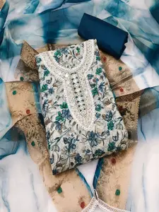 ASISA Embroidered Mirror Work Unstitched Dress Material