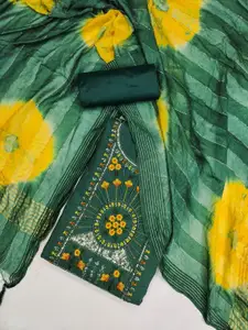 JULEE Embroidered Sequinned Pure Silk Unstitched Dress Material