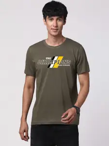 ADRO Men Typography Printed Pure Cotton Round Neck T-shirt