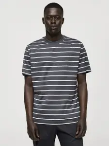 MANGO MAN Pure Cotton Striped T-shirt