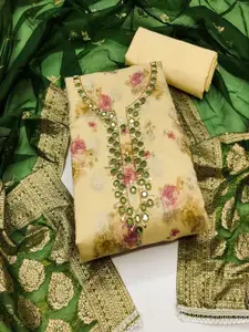 ASISA Embroidered Art Silk Unstitched Dress Material