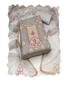 ASISA Ethnic Motifs Woven Design Beads and Stones Organza Unstitched Dress Material