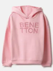 United Colors of Benetton Girls Floral Printed Hooded Sweatshirt