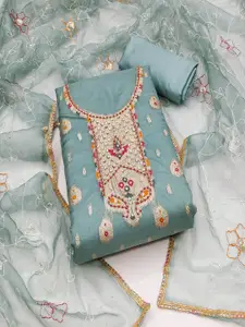 ASISA Embroidered Sequinned Organza Unstitched Dress Material