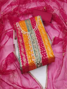 ASISA Ethnic Motifs Woven Design Beads and Stones Unstitched Dress Material