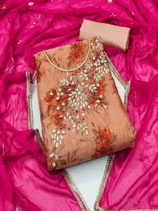 ASISA Floral Embroidered Beads and Stones Unstitched Dress Material