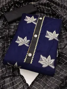 JULEE Floral Embroidered Zari Unstitched Dress Material