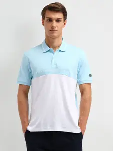 Arrow Sport Men Colourblocked Polo Collar Cotton T-shirt