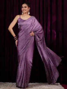 Saree mall Embellished Beads and Stones Satin Sarees