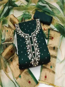 ASISA Floral Woven Design Beads and Stones Unstitched Dress Material