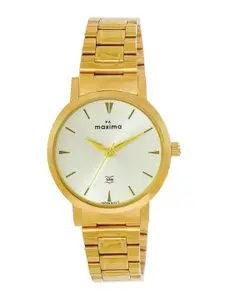 maxima Women Embellished Dial & Stainless Steel Straps Analogue Watch 69480CMLY