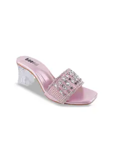 BAESD Women Embellished Party Open Toe Block Heeled Sandals